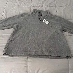 GAP Heather Gray Button-Up Sweater